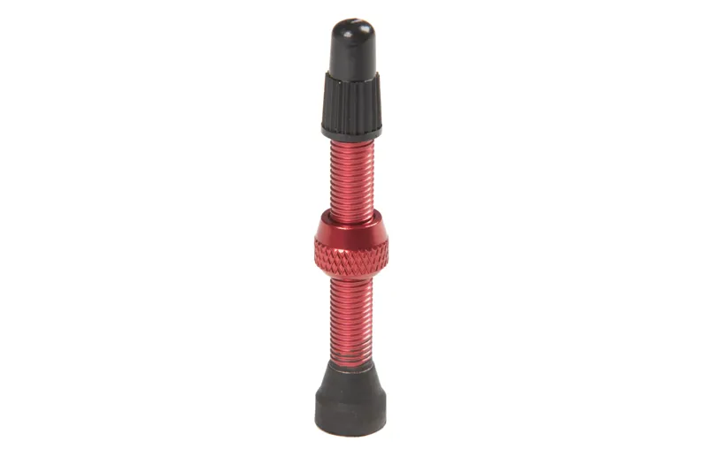 Stans No Tubes Alloy Presta Valves Pair - 44mm - Red-2